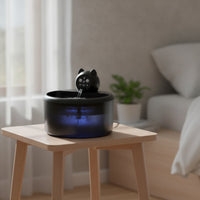 Cordless Cat Fountain with Stainless Steel Tray Wireless Cat Water Fountain Sensor-Activated Easy to Clean for Cats