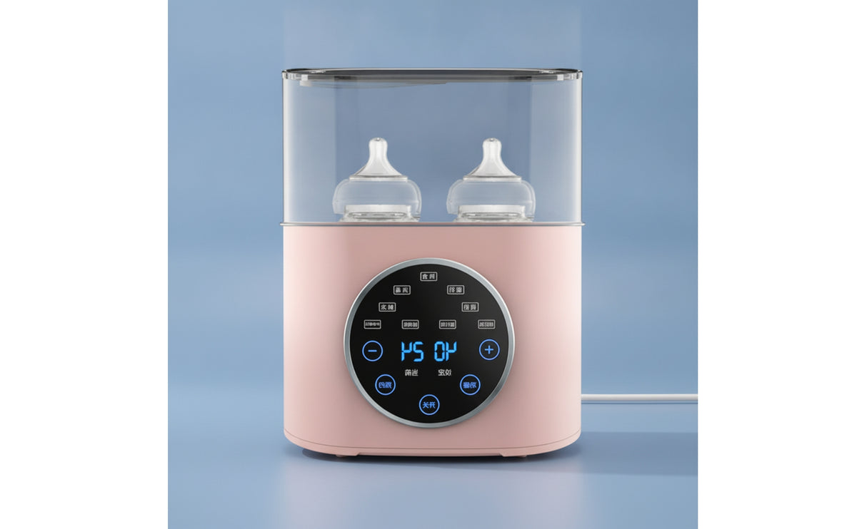 2-in-1 Baby Bottle Warmer and Sterilizer Gentle Defrosting Bottle Warmer with Sterilizer Double Temperature Control for Parents, Newborns, Nursery, Kitchen