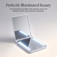Folding Makeup Lights for Bedroom Vanity, Double Sided Illuminated Dressing Table Mirror, Compact Travel Design Handheld