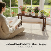 Indoor Stepped Shelf, Wooden Floral Rack, Modern Minimalist Design