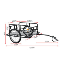 Cycle Cargo Trailer with Flat Platform Flatbed Bike Cargo Trailer Cycle Wagon Cart Heavy-Duty Vehicle Spacious for Cyclists