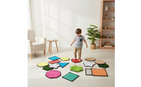 14 Pieces Multi-Textured Sensory Tactile Mat Collection Interactive Sensory Pads with Stitched Edging Long-Lasting Tactile Pad Educational for Children, Toddlers, Classrooms, Playrooms, Wellness Rooms