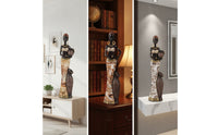 African Woman Figurine Hand-Painted African Woman Statue Decor Ethnic-Inspired Gold-Tone for Homeowners, Living Room, Shelf