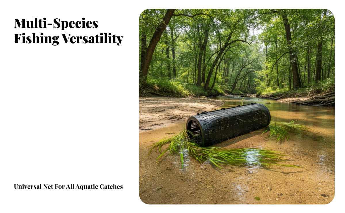 Foldable Eel Cage Multiple Entrances Crustacean Prawn Cage Easy to Use Fishing Cage for Freshwater, River, Pond