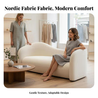 Curved Teddy Sofa Nordic design Curved Teddy Couch Space-Saving Household Seating for Apartment Dwellers, Business Owners, Living Room, Salon, Boutique