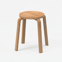 Nordic Design Round Stacking Stool Space-Saving Stackable Wooden Stool Minimalist Design Backless Seat Sturdy Construction for Students, Homeowners, Dorm Residents, Dining Room, Entryway, Small Apartments, Kitchen