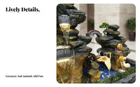 Relaxing Ambiance Feng Shui Floor Fountain Tranquil Atmosphere Large Rockery Water Fountain Mister & Humidifier Artificial Mountain Water Feature Artisan-Made for Interior Designers, Business Owners, Courtyard, Entryway, Garden, Office