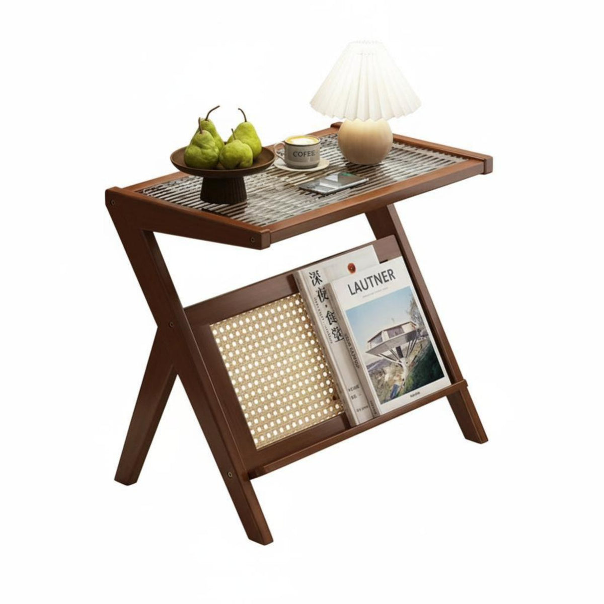 Minimalist design C-Shaped Sofa Table Japanese Aesthetic C-Shaped Tray Table Space-Saving Living Room Furniture Multi-Purpose for Apartment Dwellers, Homeowners, Home Workers, Bedroom, Balcony, Small Spaces