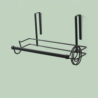 Cabinet Hanging Rack and Storage Organizer for Daily Use, Iron Under Paper Towel Holder with Spray Painted Finish