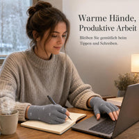 Women's Winter Warm Fleece-Lined Fingerless Gloves with Touchscreen Capability