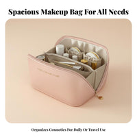 Waterproof Large Capacity Makeup Bag Multiple Compartments Large Capacity Cosmetic Case Water-Resistant for Women, Vacation, Daily Use, Home