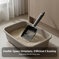 Easy to Clean Cat Litter Scoop Rust-Proof Stainless Steel Poop Scooper Efficient Sifting Metal Litter Sifter Long-Lasting