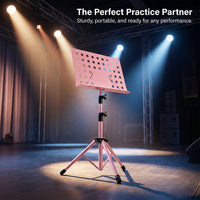 Music Stand for Sheet Portable Folding Metal Holder for Musicians, Adjustable Height for Living Room Home Use