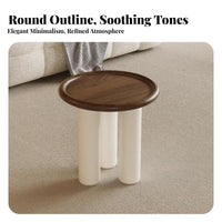 Minimalist Aesthetic Round Wooden Table Rounded Design Round Table with Thick Legs Spacious Tabletop Living Room Furniture Sturdy and Stable for Apartment Dwellers, Guesthouse Owners, Interior Designers, Lounge Area, Fromice, Entryway, Bedroom