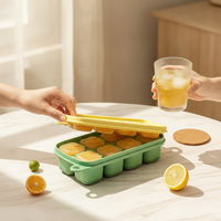 Baby Food Freezer Tray Silicone Ice Cube Mold with Lid for Purees, Breast Milk, and Snacks - BPA Free