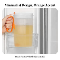 Space-Saving Plastic Cold Water Pitcher Easy to Clean Refrigerator Door Water Jug Included for Families, Hosts, Kitchen, Parties, Barbecues