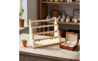 Natural Wood Wooden Jewelry Display Stand Space Saving Bracelet Holder Display Easy to Assemble for Boutique Owners, Craft Fair, Dresser Top