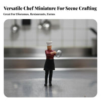 1:64 Scale Figure Photography Props 1:64 Scale People Figure Miniature Chef Figurine Realistic Design Tiny People Model