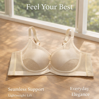 Push Up Bra for Women with Lace Cups and Soft Underwire Support, Breathable Mesh and Design for Everyday Wear, Underwired with Thin Padding