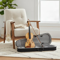 Violin with Hard Case Wooden Violin with Case Black Student for Beginners, Practice, Lessons