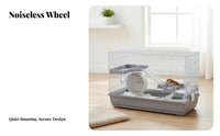Large Space Multi-Level Hamster habitat Good Ventilation Multi-Level Clear Front Enclosure Deep Base Rodent Home Includes Accessories for Beginners, Parents, Kids, Indoors, Bedroom, Living Room