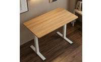 Height-Adjustable Desk White Frame Electric Standing Desk Wide Flat Feet