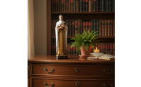 Decorative Gift Nun Holding Flowers Figure Serene Design Nun Figurine Highly Detailed Catholic Collectible Figure for Collectors, Church, Mantelpiece, Bookshelf, Desk
