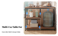 Space-Saving Multi-Tier Tea Console Compact Design Side Table Sturdy Construction Storage Rack Stable Structure for Apartment Dwellers, Homeowners, Interior Decorators, Living Room, Behind Sofa, Entryway, Home Office