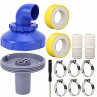 360-Degree Rotation Swimming Pool Inlet Nozzle Kit Hose Clamps Rotatable Pool Elbow Nozzle Sealing Tape Threaded Adapter