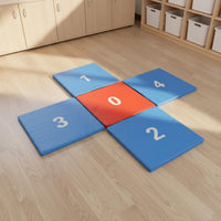 Thick Cushioning Hopscotch Game Rug Non-Slip Numbered Jumping Mat Kids Number Learning Mat Interlocking Design for Kindergarten
