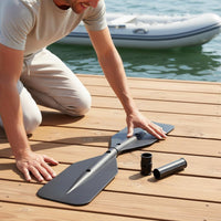 3 Pieces Inflatable Boat Paddle Parts Portable Paddle Blade and Handle Set Lightweight Oar Blade Replacement for Kayaking