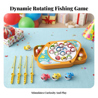 Develops Hand-Eye Coordination Electric Rotating Fishing Game Improves Fine Mechanical Skills Musical Fishing Toy Set Parent-Child Bonding Aquatic Creatures Catching Game Music on/disable Switch for Children, Preschoolers, Toddlers, Party
