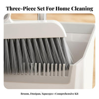 Broom and Dustpan Set Soft Dense Bristles Standing Broom and Dustpan Combo