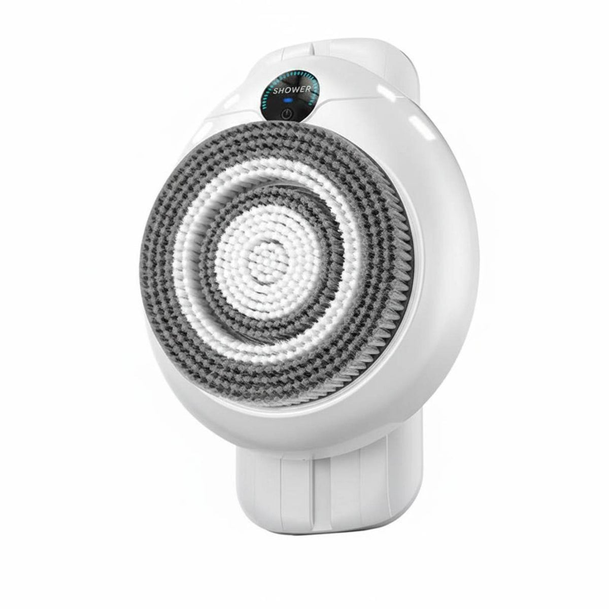 Height Adjustable Wall-Mounted Back Scrubber Charging Electric Body Washer LED Digital Display Automatic Shower Brush for Elderly, People with Limited Mobility