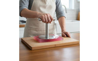 Heavy Duty Ejiao Cake Presser Easy to Clean Stainless Steel Food Press Comfortable Grip Food Tamper Single-Piece Design for Bakers, Home Cooks, Chefs, Bakery, BBQ