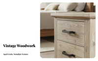 Bedside Cabinet with Drawer and Cupboard Utilitarian Design Nightstand Vintage Design Sturdy Construction