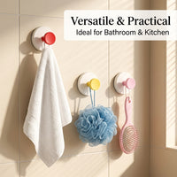 Kitchen Hook for Organization with a Single in a Vibrant Pink Color, Heavy Duty Suction Cup for Students in a Cartoon Style