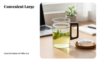 Tea Mug with Strainer and Lid Heat Resistant Tea Mug Strainer Lid Set Ideal Gift Clear Borosilicate Glass Teacup for Adults, Home, Kitchen, Restaurant