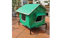 Moisture-Proof Waterproof Dog Kennel Sturdy Oxford Textile Elevated Pet House Stable Iron Frame All-Weather Pet Sanctuary Breathable Mesh Window for Backyard, Balcony