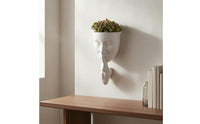 Decorative Face Wall Planter Open Top Wall Hanging Pot Compact Face Planter Boho Style for Small Plant Display