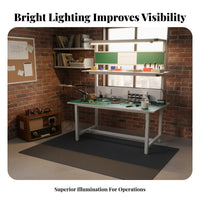 Anti Workbench Heavy-Duty Construction Electronics Repair Stationary Table Frame Assembly Table with Light for Technicians, Factory, Research Facility