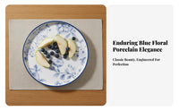 Food-Grade Material Blue and White Floral Dinnerware Heat-Insulating Chinese Design Melamine Tableware Chip Resistant for Restaurants