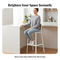 Stackable Tall Stool with supportrest Nordic Design Molded supportrest Stool Space-Saving Counter Chair Integrated Footrest for Homeowners, Business Owners, event planning Planners, Restaurant, Cafe, Kitchen, Home