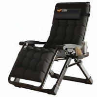 Heavy Duty Folding Recliner Ergonomic Design Adjustable Patio Lounger Detachable Cushion Padded Lounge Chair for Seniors, Balcony, Office