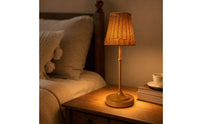 Dimmable Table Lamp with Rattan Shade Cozy Rattan Table Lamp Vintage Compact for Patio