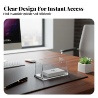 Business Card Holder Transparent Organizer Polished Edges for Office Desktop