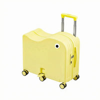 Foldable Cup Holder Hard Shell Ride on Suitcase PC Material Kids Ride on Luggage Combination Lock Children's Carry on Suitcase