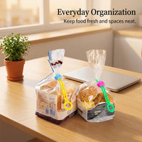 2 Pack Colorful Food Bag Sealing Ties for , Reusable Multi-Functional Bag Pins for Home Cooks, Twist Tie Clips for Snack Storage and Organization
