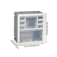 Blue Desktop Storage Cabinet Hardware Drawer Bin Transparent Drawers