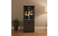 Aquarium with Cabinet Tall Floor Standing Aquarium Rectangular Aquatic Habitat for Aquarists, Fishkeepers, Living Room, Home